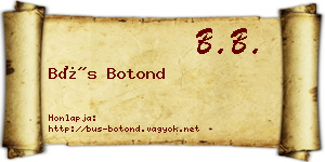 Bús Botond névjegykártya
